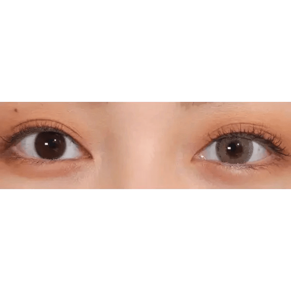 LensVery Silhouette Olive Brown (10p) — both eyes wearing the contact lenses