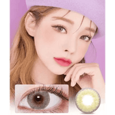 LensVery Silhouette Olive Brown (10p) — model portrait showing the contact lens look
