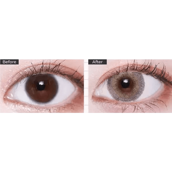 LensVery Silhouette1 Olive Brown — contact lens appearance comparison