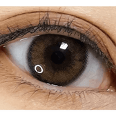 LensVery Silhouette2 Sheer Brown — single-eye close-up showing the contact lens appearance
