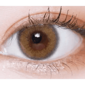 LensVery Silhouette2 Sheer Brown — single-eye close-up showing the contact lens appearance