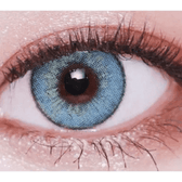 LensVery VeryTok Capri Blue — single-eye close-up showing the contact lens appearance