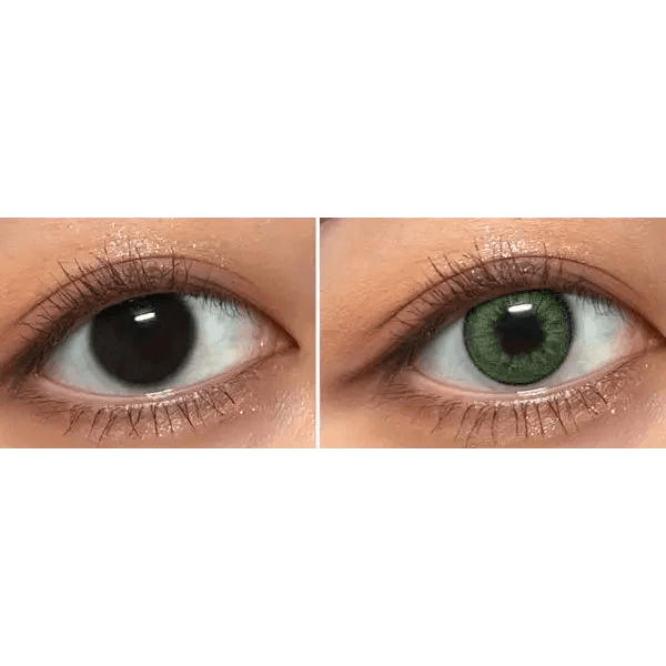 LensVery VeryTok Spring Green — contact lens appearance comparison