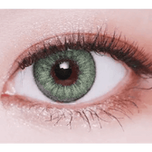LensVery VeryTok Spring Green — single-eye close-up showing the contact lens appearance