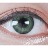 LensVery VeryTok Spring Green — single-eye close-up showing the contact lens appearance