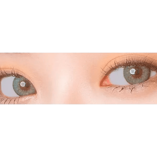 LensVery VeryTok Sunset Brown — both eyes wearing the contact lenses