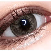 LensVery VeryTok Sunset Brown — single-eye close-up showing the contact lens appearance