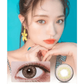 LensVery VeryTok Sunset Brown — model portrait showing the contact lens look