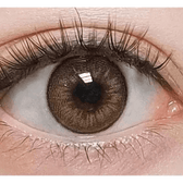 LensVery VeryTok Sunset Brown — single-eye close-up showing the contact lens appearance
