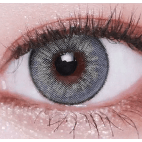 LensVery VeryTok Urban Gray — single-eye close-up showing the contact lens appearance
