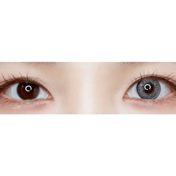 LensVery VeryTok Urban Gray — both eyes wearing the contact lenses