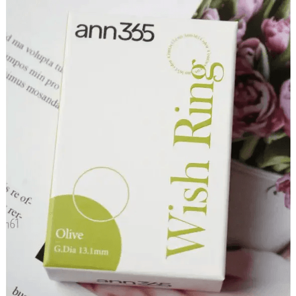 LensVery Wish Ring Olive Green colored contact lens, 13.1mm graphic diameter, Monthly wear