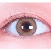 LensVery Wonder Eye Circle Brown — single-eye close-up showing the contact lens appearance