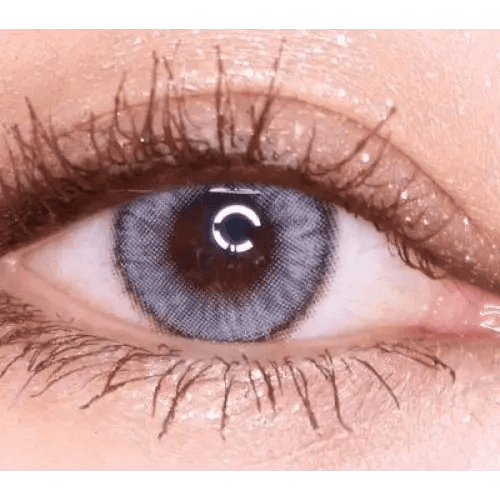 LensVery Wonder Eye Circle Gray — both eyes wearing the contact lenses