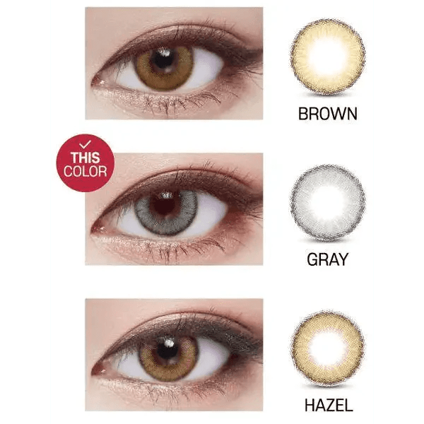 LensVery Wonder Eye Circle Gray — contact lens appearance comparison
