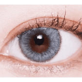 LensVery Wonder Eye Circle Gray — single-eye close-up showing the contact lens appearance