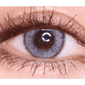 LensVery Wonder Eye Circle Gray — single-eye close-up showing the contact lens appearance