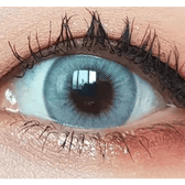 LensVery Wonder Eye Deep Gray — single-eye close-up showing the contact lens appearance