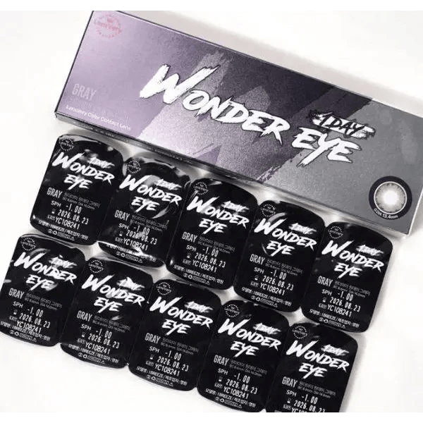 LensVery Wonder Eye Gray (10p) — contact lens product information graphic