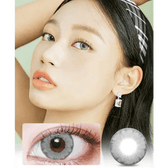 LensVery Wonder Eye Gray (10p) — model portrait showing the contact lens look