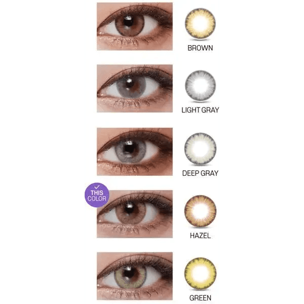 LensVery Wonder Eye Hazel — contact lens appearance comparison