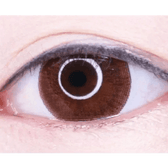 LensTown Lighly Classic Brown (20p) — single-eye close-up showing the contact lens appearance