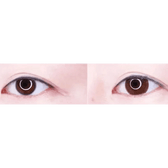 LensTown Lighly Classic Brown (20p) — both eyes wearing the contact lenses