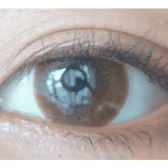 LensTown Lighly Classic Light Brown (20p) — single-eye close-up showing the contact lens appearance