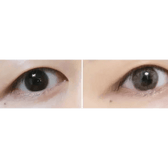 LensTown Lighly Lily Brown (20p) — both eyes wearing the contact lenses