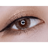 LensTown Lighly Lily Brown (20p) — single-eye close-up showing the contact lens appearance