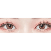 LensTown Lighly Mellow Brown (20p) — both eyes wearing the contact lenses