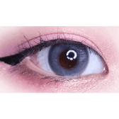 LensTown Lighly Mellow Gray (20p) — single-eye close-up showing the contact lens appearance