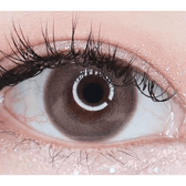 LensTown Lighly Mellow Pink (20p) — single-eye close-up showing the contact lens appearance
