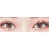 LensTown Lighly Mellow Pink (20p) — both eyes wearing the contact lenses