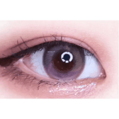 LensTown Lighly Mellow Pink (20p) — single-eye close-up showing the contact lens appearance