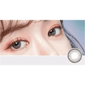 LensTown Lighly Rose Gray (30p) — model portrait showing the contact lens look