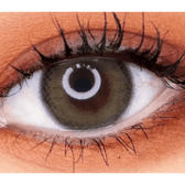 LensTown Lighly Rose Khaki (30p) — single-eye close-up showing the contact lens appearance
