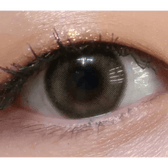 LensTown Lighly Rose Khaki (30p) — single-eye close-up showing the contact lens appearance