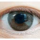 LensTown Lighly Rose Khaki (30p) — single-eye close-up showing the contact lens appearance
