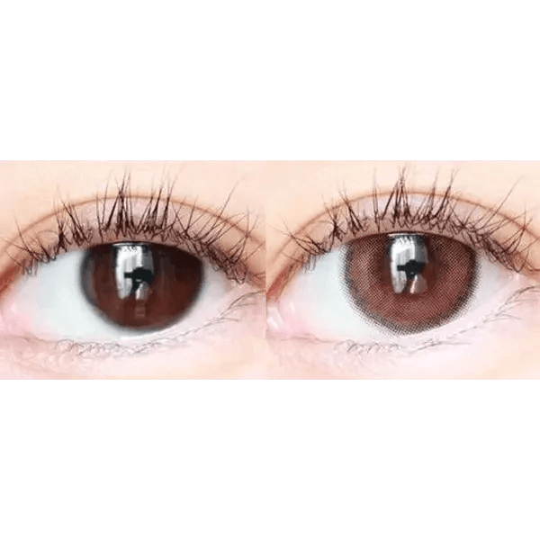 LensTown Lighly Rose Rose (30p) — both eyes wearing the contact lenses