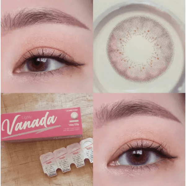 LensTown Lighly Vanada Berry Pink (20p) — contact lens product information graphic