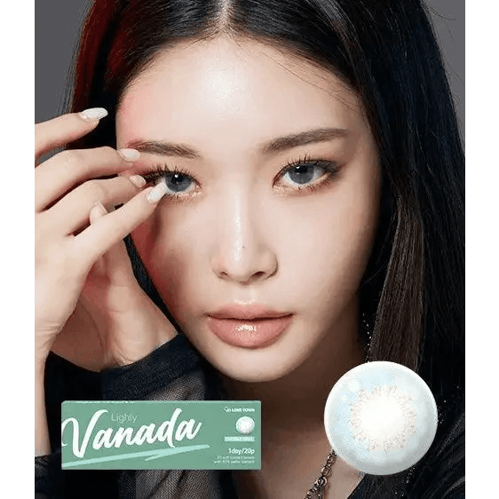 LensTown Lighly Vanada Emerald Gray (20p) colored contact lens, 13.6mm graphic diameter, Daily wear