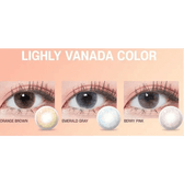 LensTown Lighly Vanada Orange Brown (20p) — contact lens product information graphic