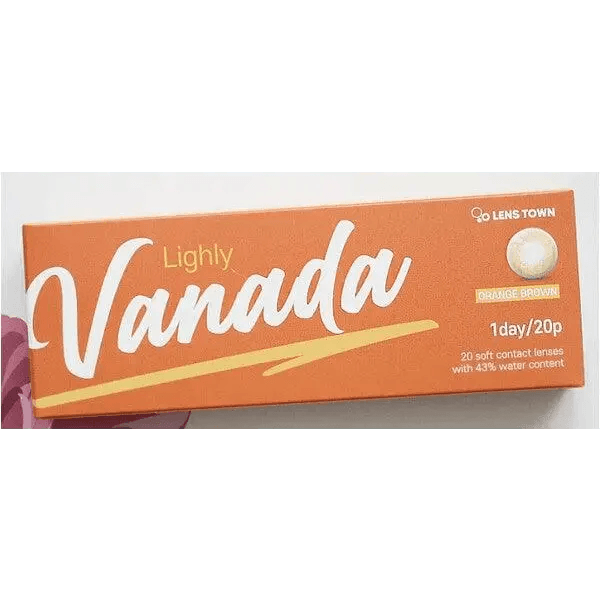 LensTown Lighly Vanada Orange Brown (20p) — contact lens packaging