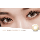 LensTown Lighly Vanada Orange Brown (20p) — contact lens product information graphic
