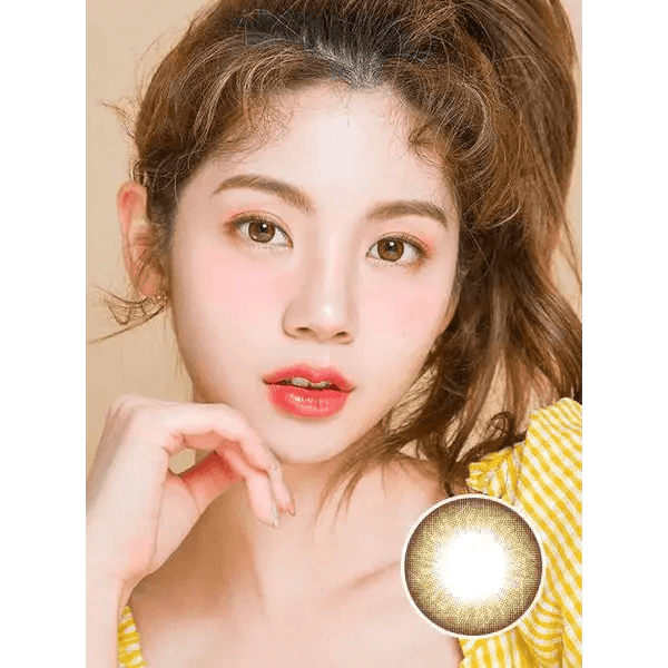 LensTown Love2 Mini Brown — model portrait showing the contact lens look