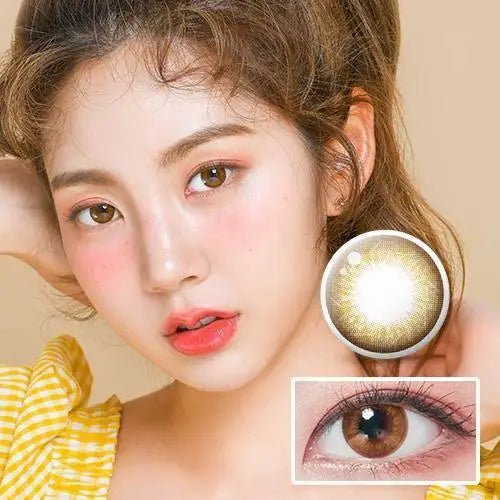 LensTown Love2 Mini Brown colored contact lens, 12.8mm graphic diameter, Monthly wear