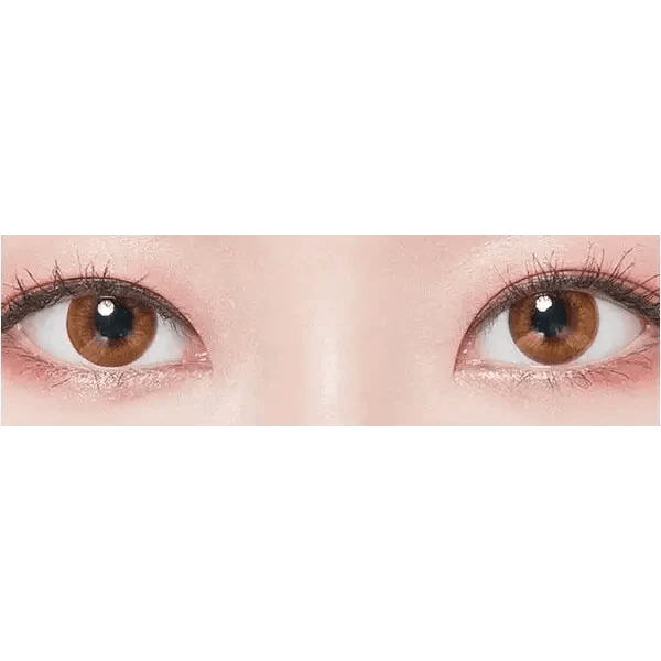 LensTown Love2 Mini Brown — both eyes wearing the contact lenses
