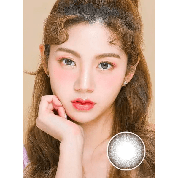 LensTown Love2 Mini Gray — model portrait showing the contact lens look