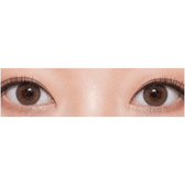 Olens Loving U Brown — both eyes wearing the contact lenses